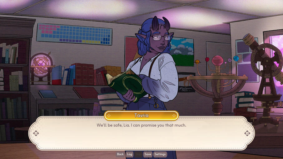 Tavria'senna saying "We'll be safe, Lia. I can promise you that much."